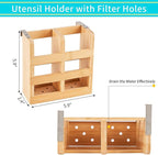 Bamboo Dish Drying Rack, 3 Tier Collapsible Wooden Dish Drainer Rack - Image 7