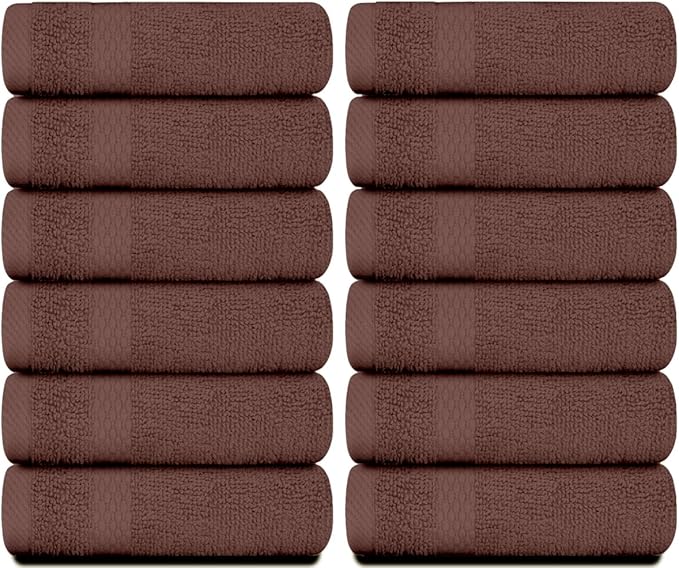 White Classic Luxury Cotton Washcloths 13x13 Inch - Image 2