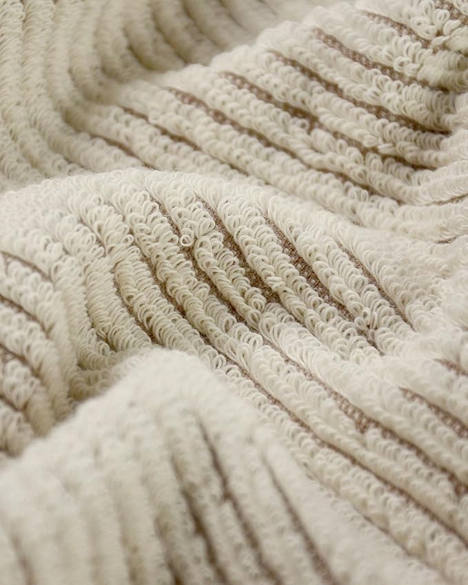 Cleanbear Hand Towels for Bathroom Set of 4, Jacquard Weaved Cotton Face Towels - Image 7