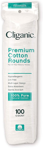 Cliganic Premium Cotton Rounds for Face Makeup Remover Pads, Hypoallergenic - Image 5