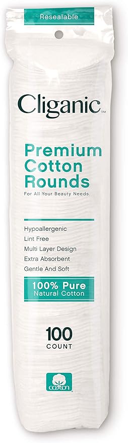 Cliganic Premium Cotton Rounds for Face Makeup Remover Pads, Hypoallergenic - Image 5