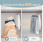 Clothes Hangers Space Saving Shirt Organizer, Non Slip Multi Shirt Hangers - Image 2