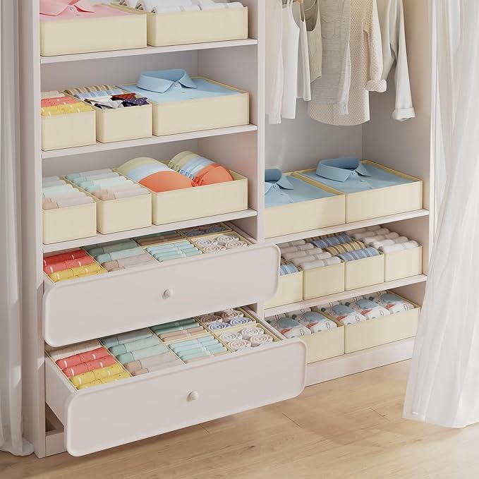 DIMJ Drawer Organizer Clothes Storage- 18 Pack Baby Dresser Organizer - Image 4