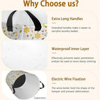 Bee Honey Flower Laundry Basket, Waterproof Foldable Laundry Hamper, Dirty - Image 3