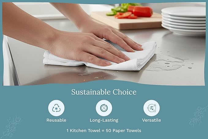 Organic Cotton White Dish Towels - Image 8