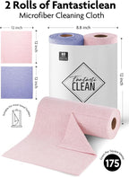 Fantasticlean Microfiber Cleaning Cloth Roll -60 Pack, Tear Away Microfiber - Image 9