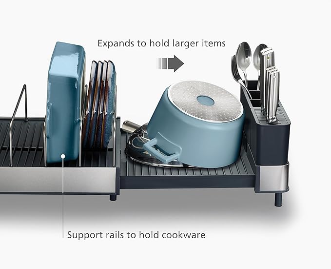 Joseph Joseph Extend Max Steel Expanding Dish Drying Rack, high Capacity - Image 5