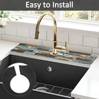2PCS 24" X 5.5" Kitchen Sink Splash Guard Faucet Mat Wood Grain Super Absorbent - Image 5