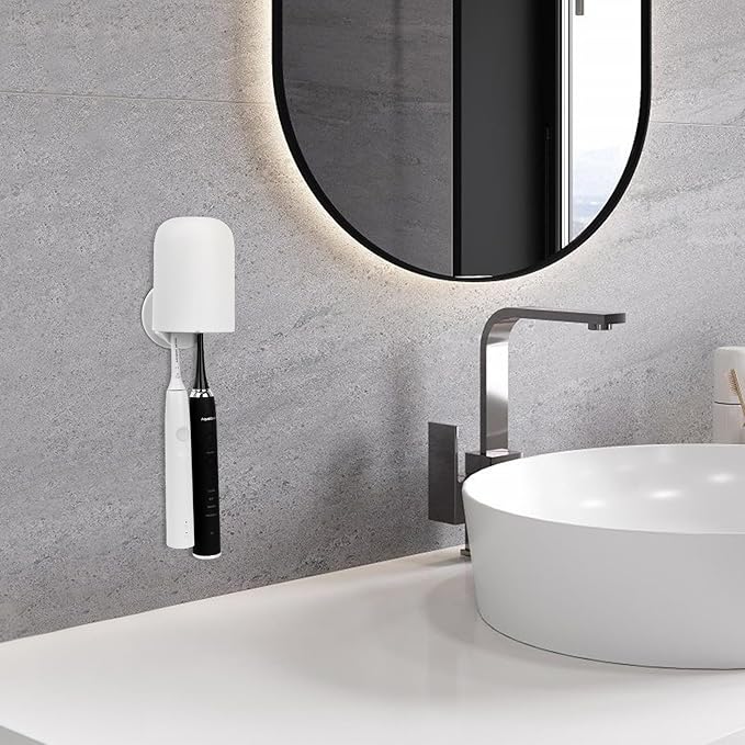 2 Pack Toothbrush Holders for Bathrooms Shower, Wall Mount Toothbrush Organizer - Image 5