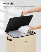 SOLEDI Laundry Hamper with Lid 100L Large & Tall Collapsible Laundry Basket - Image 5
