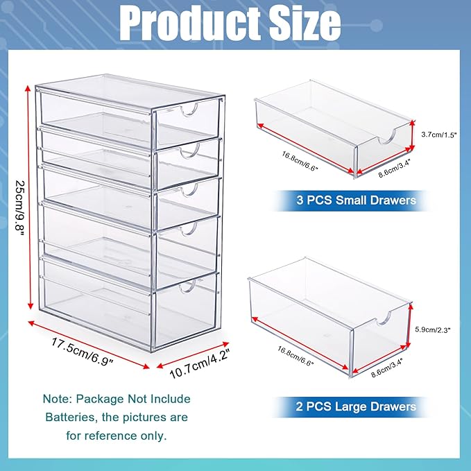 BTSKY Clear Plastic Battery Storage Organizer - Image 3
