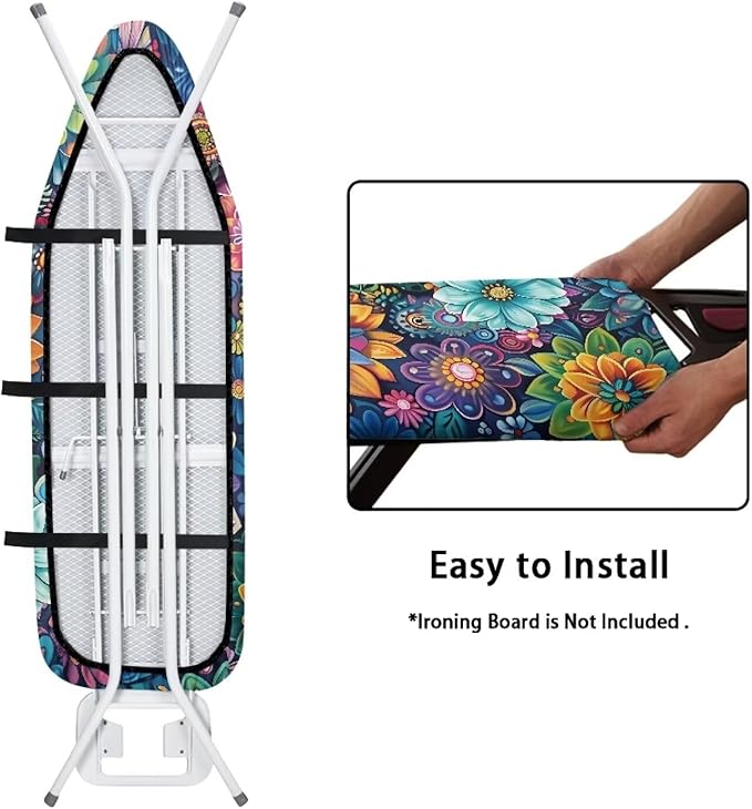 Boho Mandala Flower Printed Ironing Board Cover, 15x54 Inch Ironing Board Cover - Image 4