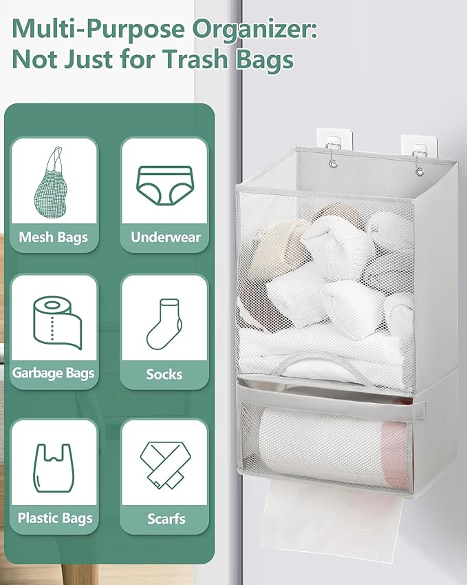 Bag Saver - Extra Large 2 in 1 Plastic Bag Holder Storage, Durable Mesh Grocery - Image 7