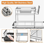 Dish Drying Rack Kitchen 2-Tier 304 Stainless Steel Dish Racks - Image 4
