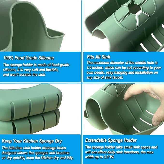 Hanging Silicone Sponge Holder for Kitchen Sink - Image 2