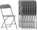 Flash Furniture Hercules Series Plastic Folding Chairs for Parties and Weddings, Stackable Commercial Event Seats, Set of 10, Gray by FlashFurniture