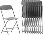 Flash Furniture Hercules Series Plastic Folding Chairs for Parties and Weddings, Stackable Commercial Event Seats, Set of 10, Gray by FlashFurniture