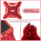 Delxo Folding Step Stool,Non-Slip Stool 13 inch Height Premium Heavy Duty Foldable Stool for Kids and Adults,Kitchen Garden Bathroom Steppingstool 1 Pack in Red,Dotted Texture - Image 6