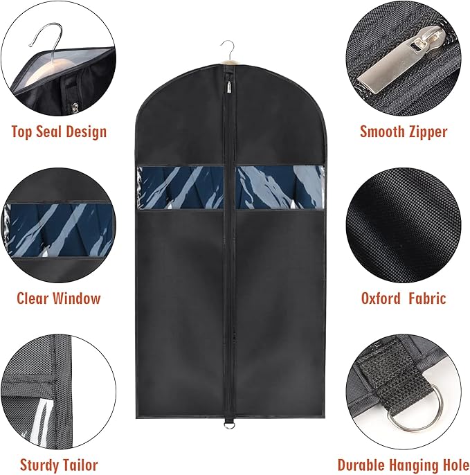 Univivi Garment Bag Suit Bag for Storage and Travel 43 inches, Lightweight - Image 3