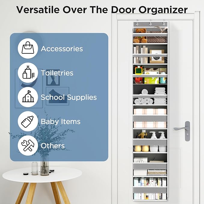 Over The Door Organizer, 8 Shelf Door Hanging Organizers - Image 9