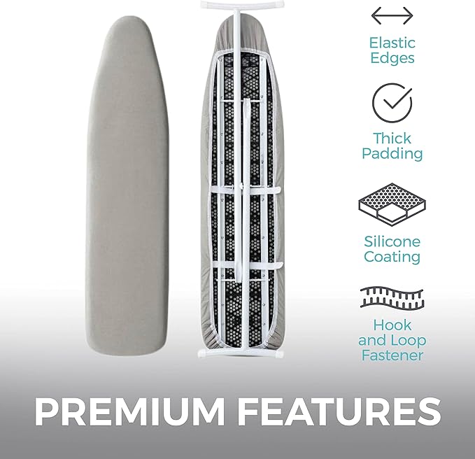 HOME GENIE Ironing Board Cover, Extra Thick Padding, Scorch Resistant Silicone - Image 8