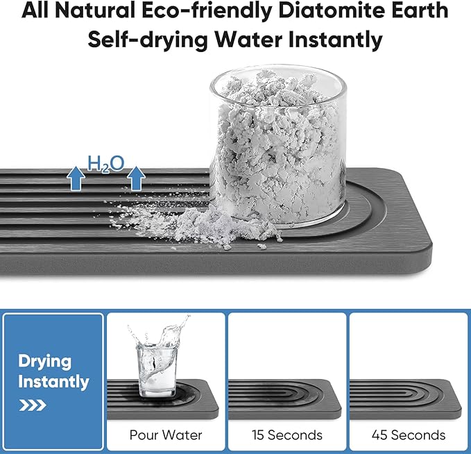 Stone Quick Dry Faucet Mat for Kitchen Sink Stone Faucet Mat for Kitchen Sink - Image 8