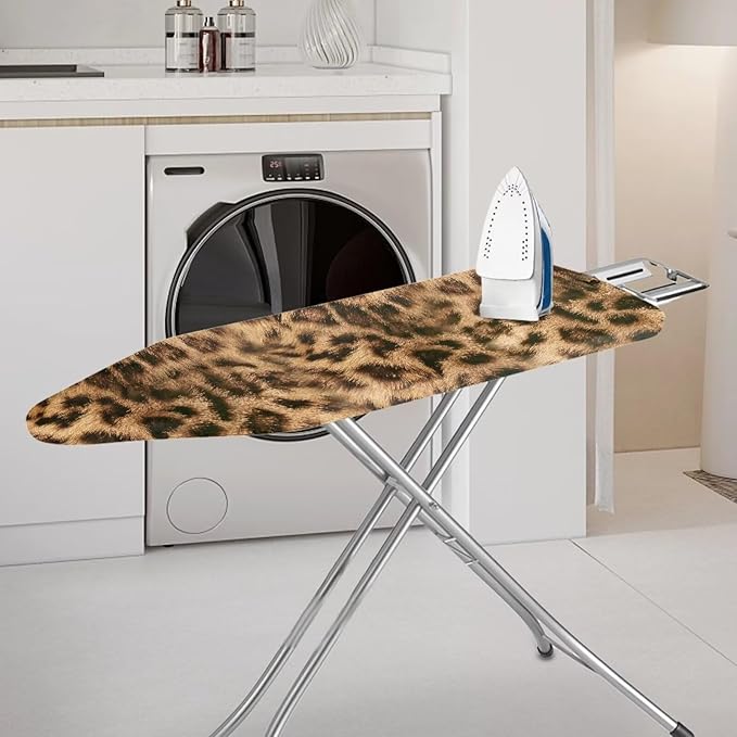 Brown Leopard Skin Ironing Board Cover and Pad Standard Size Elastic Edge - Image 2