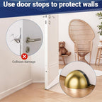 Self Adhesive Door Stoppers, Stainless Steel No Drill Rubber Floor Door Stop - Image 6