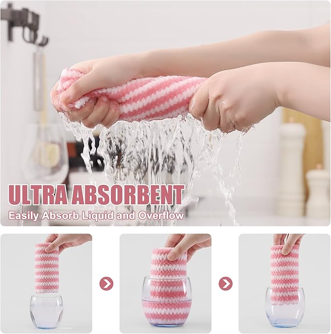 Homaxy 12 Pack Kitchen Dish Cloths, Ultra Soft and Absorbent Dish Towels - Image 3