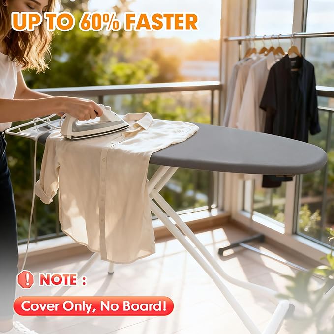 Ironing Board Cover and Pad, 15x54 Standard Size Thick Iron Padding, Scorch & - Image 2