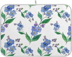 Blue Forget-me-not Flowers Dish Drying Mat by OTVEE