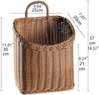 Woven Hanging Wicker Basket for Door, Handmade Rattan Hanging Wall Baskets for - Image 4
