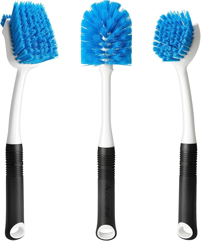 Dish Brush Set of 3 with Water Bottle Brush, Dish Scrub Brush and Scrubber Brush by mosolan