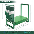 FLINTER 10.2" Wider Garden Kneeler and Seat, Heavy Duty Thick Gardening Bench for Kneeling and Seat - Garden Kneelers for Seniors, Gardening Stools for Women, Grandparents, Gardeners, Green - Image 2