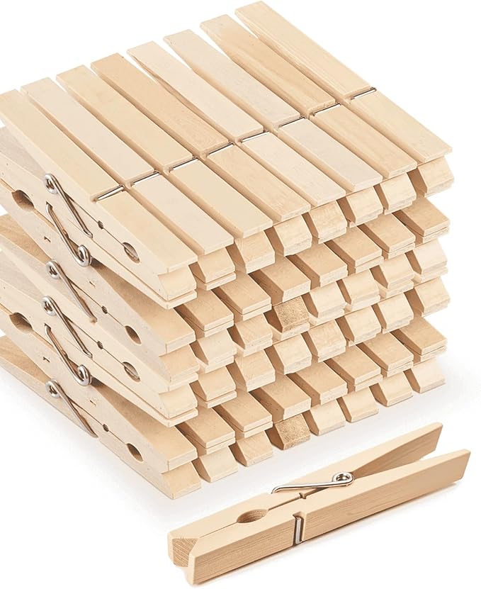 Large Clothes Pins Wooden Clothespins, 4 Inch 48 Pack Heavy Duty Outdoor Pegs by SFSOONEAT