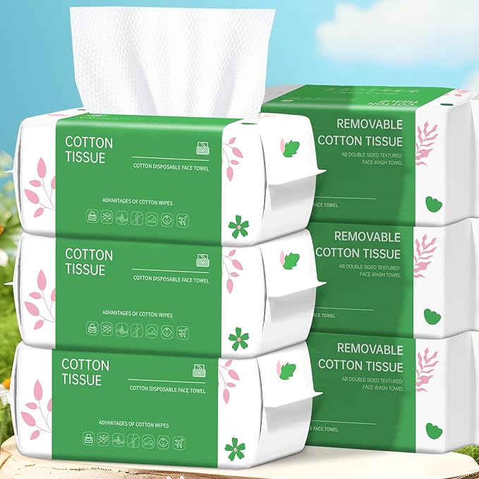 Disposable Face Towel, for Washing Soft Cotton Dry Wipes Facial Cloths by Cayxenful
