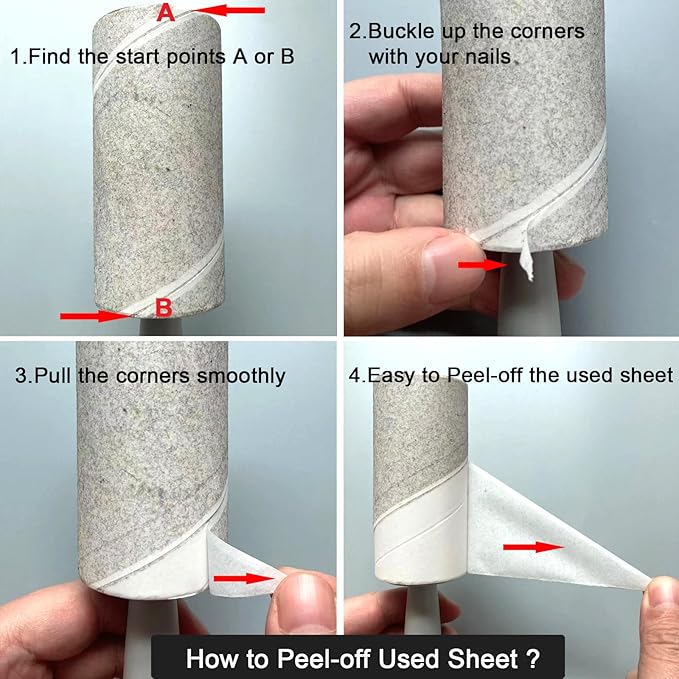 BAILALIBO Lint Rollers for Pet Hair Extra Sticky, 1100 Sheets Mega Value Set - Image 2