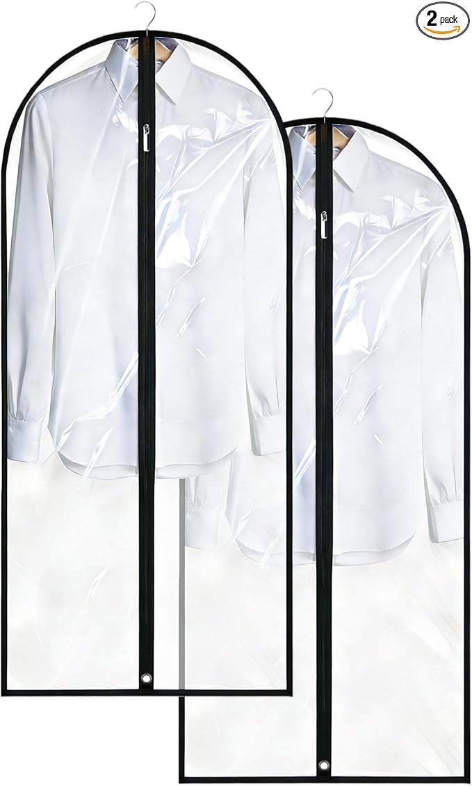 Dress Bags for Gowns Long, Suit Bag Cover for Storage and Travel, 2 Pack by LXLOVESMEggRings
