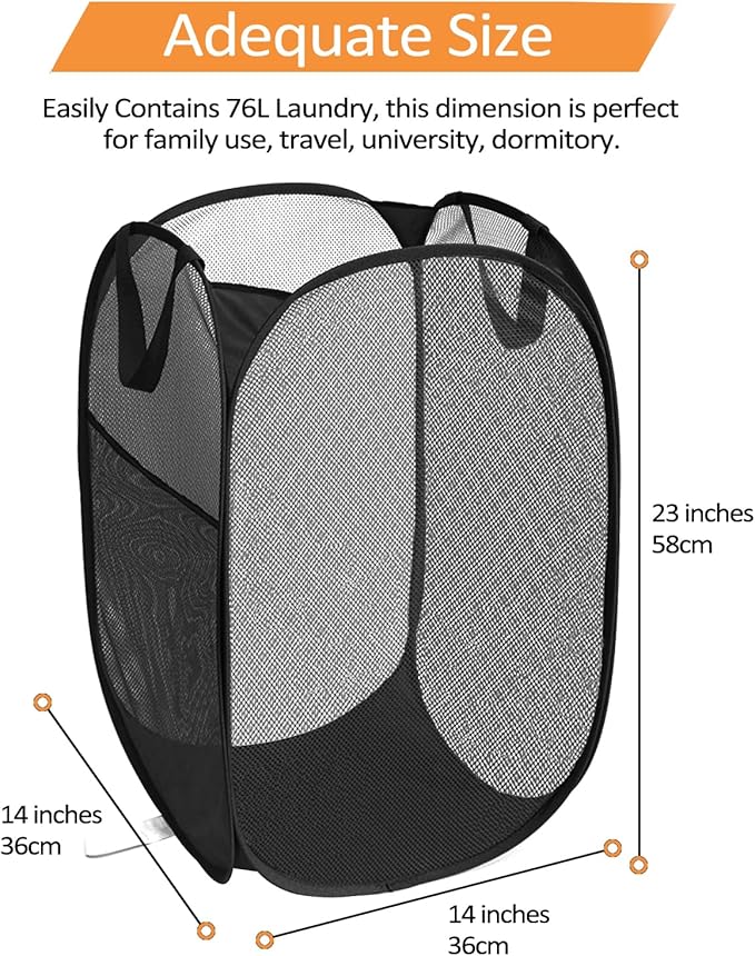 Durable Collapsible Laundry Baskets, Upgrade Foldable Pop Up Hamper - Image 4