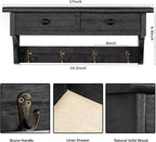 Emfogo Wood Coat Hooks Wall Mounted, Rustic Style - Image 5