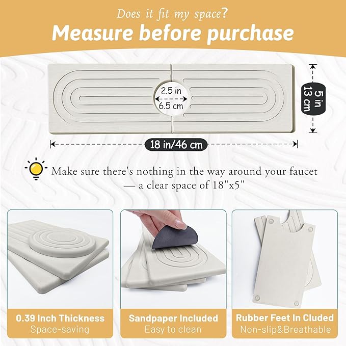 Detachable Faucet Handle Drip Catcher, Dish Drying Mat Soap Sponge Holder Tray - Image 2