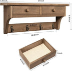 Emfogo Coat Hooks Mounted, Rustic Wood Coat Rack Mount Shelf - Image 6