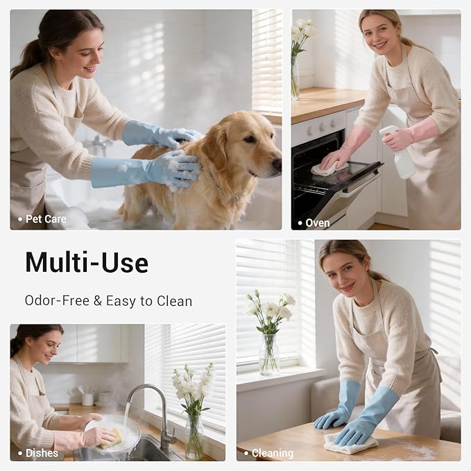 ThxToms 2 Pair Nitrile Dishwashing Cleaning Gloves, - Image 4