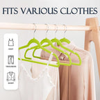 HOUSE DAY Vibrant Green Velvet Hangers 60 Pack, Non Slip Clothes Felt Hanger - Image 3