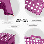 Utopia Home Folding Step Stool with Handle – 9 Inch Anti Slip Collapsible Stool – Holds Up to 300 lbs – Sturdy Plastic Step Stool Foldable for Kitchen, Bathroom and Home Use (1-Pack, Purple) - Image 4