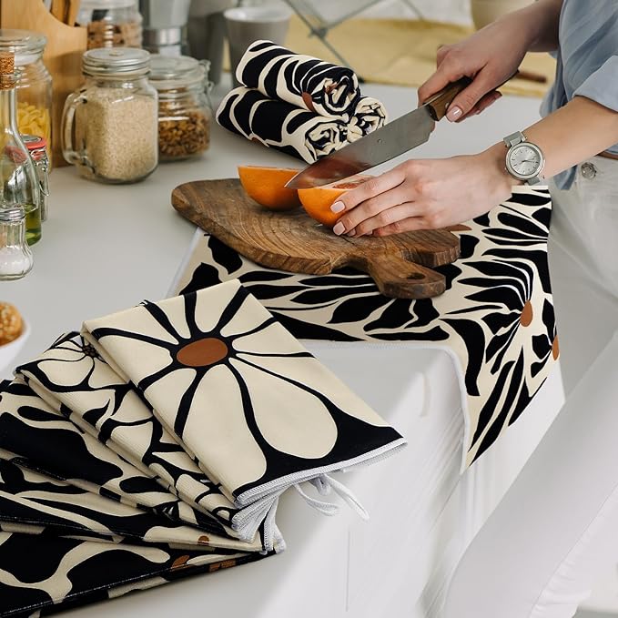 Breling Boho Kitchen Towels Set of 6 Boho Floral Dish Towels Cute Tea Towel - Image 5