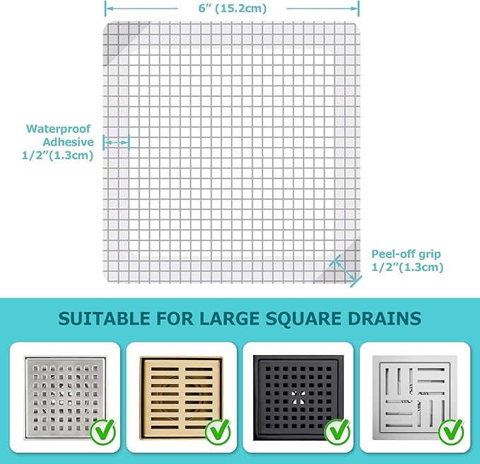25 Pack Disposable Shower Drain Hair Catcher Mesh Stickers - Image 2