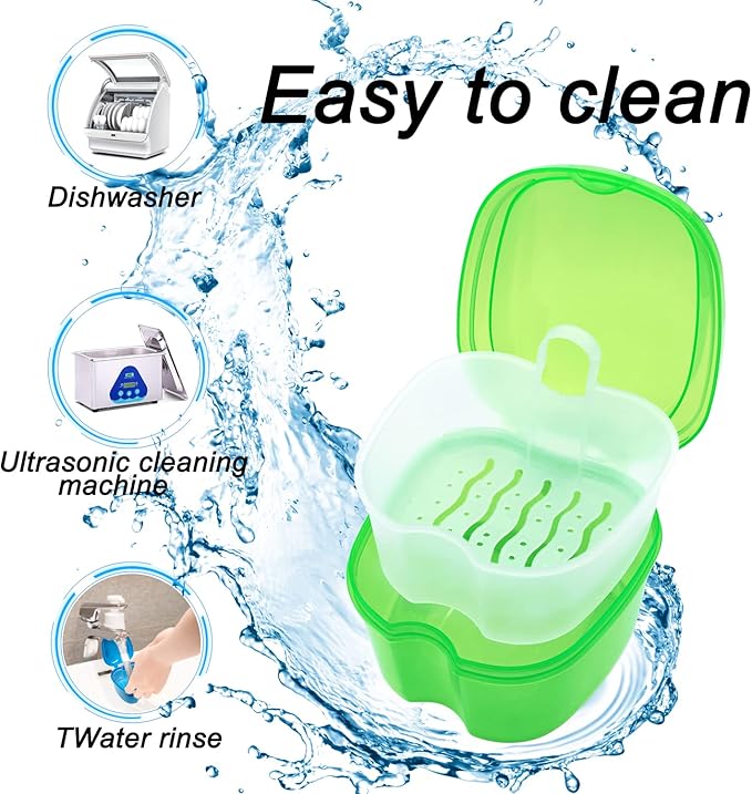 Keedolla Denture Cups for Soaking Dentures, Denture Cleaning Case Retainer - Image 4
