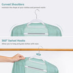 50-Pack Coat Hangers, Space Saving Plastic Clothes Hangers, 0.2 Inches Slim - Image 5