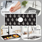 Absorbent Splash Guard Mat for Kitchen Sink, 15×5.5 Inch Cute Fast Drying Drip - Image 4